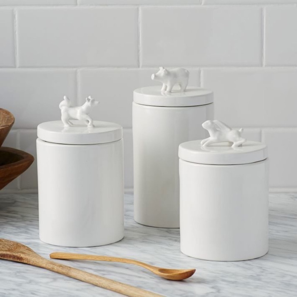 West Elm Animal Canister with Lid